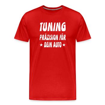 Tuning - Männer Premium Bio T-Shirt - Rot - Vorne - Damien (186cm)