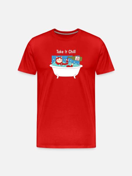 Take It Chill Katzbad - Men's Premium Organic T-Shirt - red