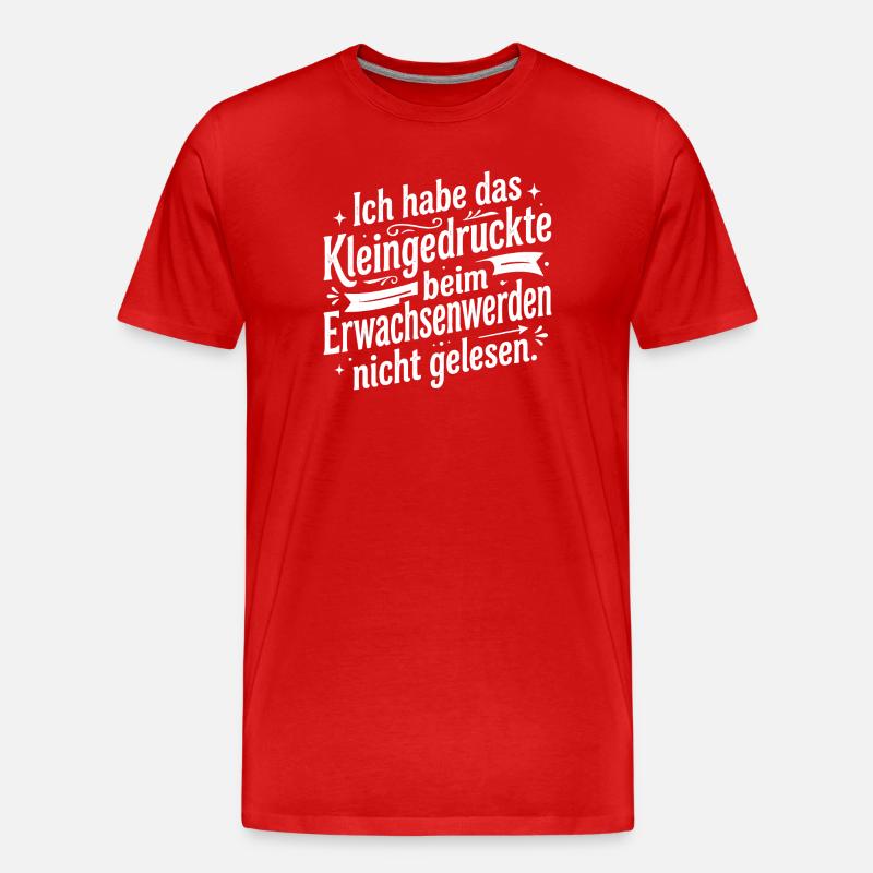 Kleingedruckte beim Erwachsenwerden - Männer Premium Bio T-Shirt - Rot