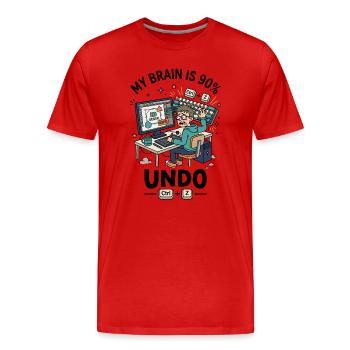 Designer Ctrl Z Panic Humor - Men's Premium Organic T-Shirt - red - Front - Damien (186cm)