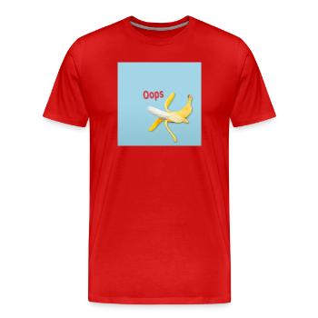 Oups Motif drôle de diapositive humoristique banane - T-shirt bio Premium Homme - rouge - Devant - Damien (186cm)