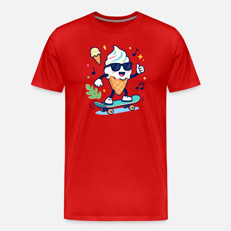 Eislauf-Stil-Pop - Männer Premium Bio T-Shirt - Rot