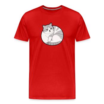 Cat Relax - Men's Premium Organic T-Shirt - red - Front - Damien (186cm)