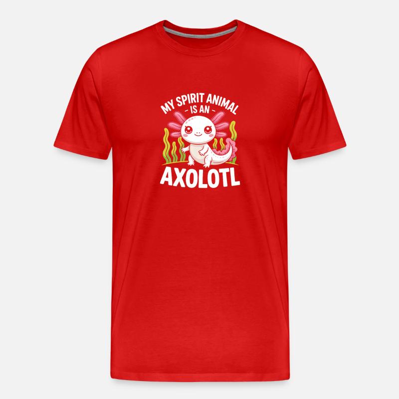 Axolotl-Geisttier - Männer Premium Bio T-Shirt - Rot