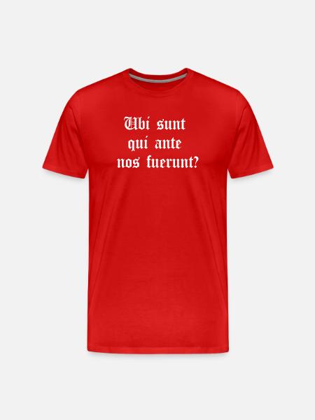 Latin Gothic Phrase Tee - Men's Premium Organic T-Shirt - red