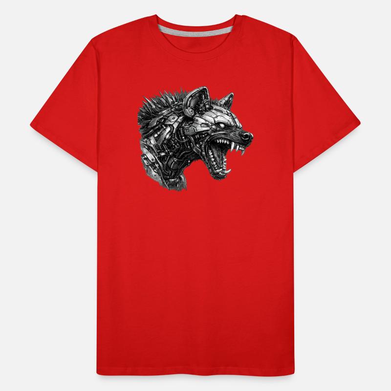 Cyberhyaena Machine T-shirt bio Premium Homme