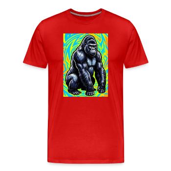 gorilla - Men's Premium Organic T-Shirt - red - Front - Damien (186cm)