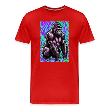 Gorilla - Männer Premium Bio T-Shirt - Rot - Vorne - Damien (186cm)