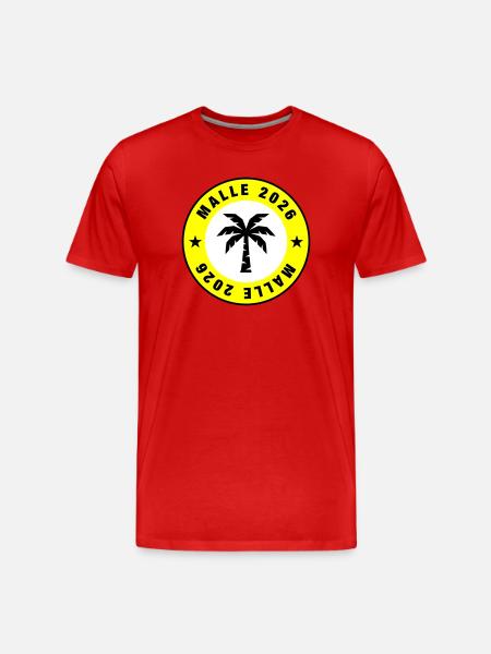 Malle 2026 Palm Tree Circle - Men's Premium Organic T-Shirt - red