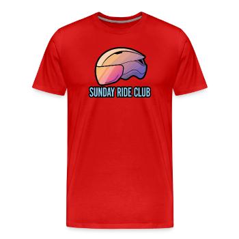Sunday Ride Club Gradient Helmet - Men's Premium Organic T-Shirt - red - Front - Damien (186cm)