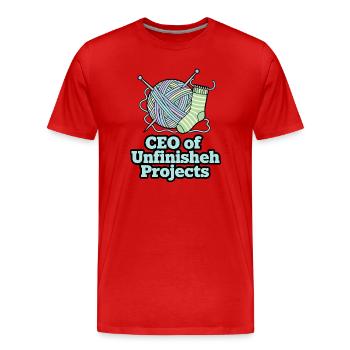 PDG de Unfinished Projects Yarn Art - T-shirt bio Premium Homme - rouge - Devant - Damien (186cm)