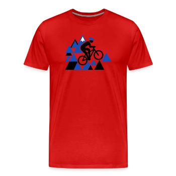 Saut VTT extrême - T-shirt bio Premium Homme - rouge - Devant - Damien (186cm)