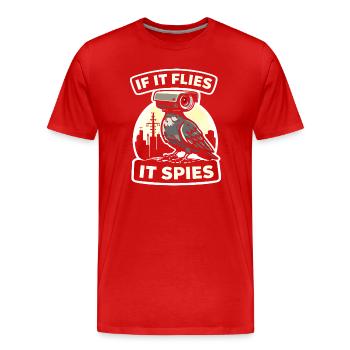 Rabe mit Kamera-Spion Design - Männer Premium Bio T-Shirt - Rot - Vorne - Damien (186cm)