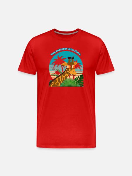La girafe cool - T-shirt bio Premium Homme - rouge