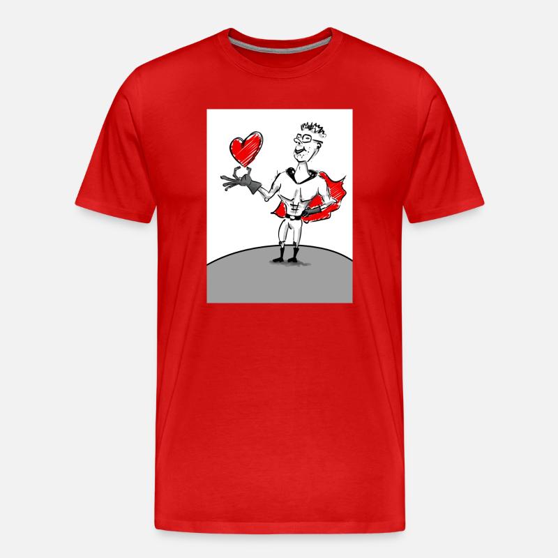 Herzheld: Superheld mit Herz - Männer Premium Bio T-Shirt - Rot