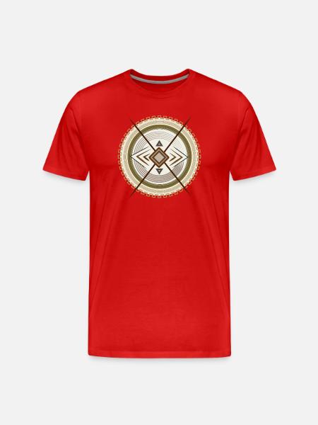 Geometric Tribal Mandala Emblem - Men's Premium Organic T-Shirt - red