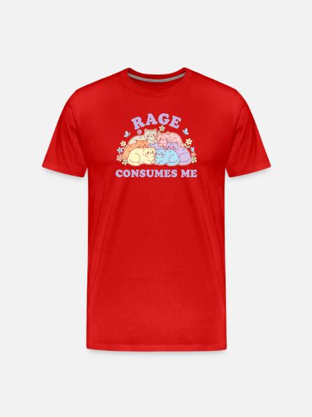 Pastel Cats Cuddly Cloud - Men's Premium Organic T-Shirt - red