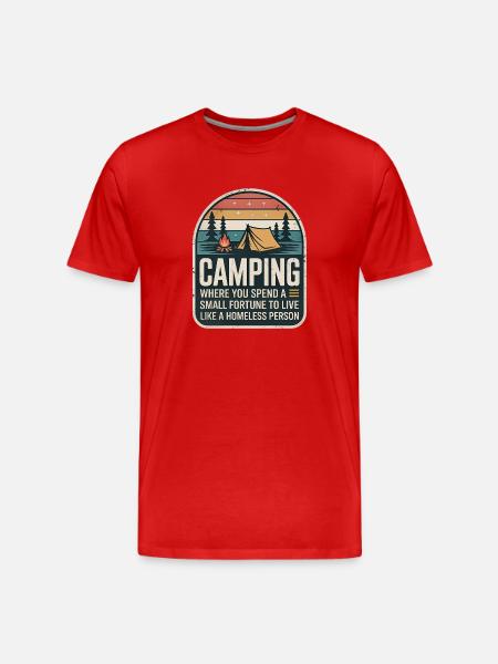 Camping Retro Design - Men's Premium Organic T-Shirt - red