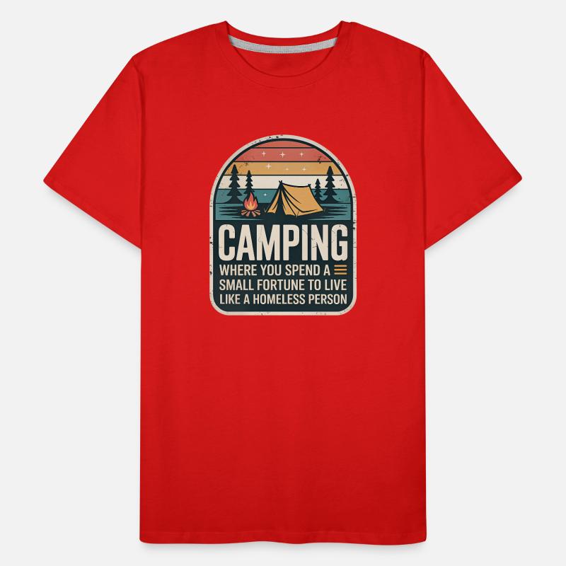 Design rétro de camping T-shirt bio Premium Homme