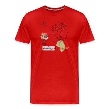 Danke Gruß  - Männer Premium Bio T-Shirt - Rot - Vorne - Damien (186cm)
