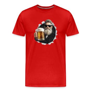 John Brown Come Out T-Shirt Beer - T-shirt bio Premium Homme - rouge - Devant - Damien (186cm)