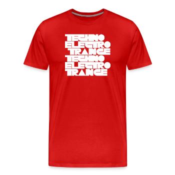 Techno Electro Trance Musik - Männer Premium Bio T-Shirt - Rot - Vorne - Damien (186cm)