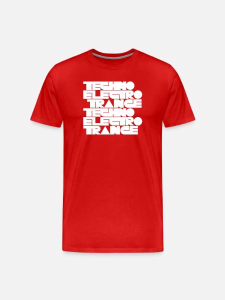Techno Electro Trance music - Men's Premium Organic T-Shirt - red