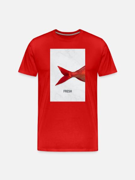 Fresh Fish Minimal Design Modern - Men's Premium Organic T-Shirt - red