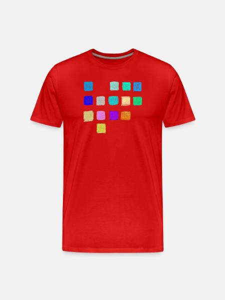 Farveblyantfarver Firkantmønster - Abstrakt - Herre Premium T-shirt økologisk - rød