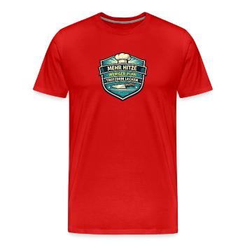 Mehr Hitze Weniger Plan Trotzdem Lecker - Männer Premium Bio T-Shirt - Rot - Vorne - Damien (186cm)