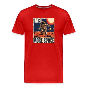 I Need More Space Astronomy Humor - Men's Premium Organic T-Shirt - red - Front - Damien (186cm)