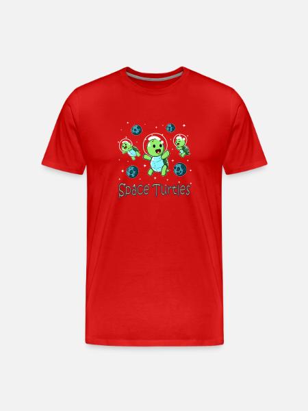 Space Turtles Astronauts Baby Turtle - Men's Premium Organic T-Shirt - red