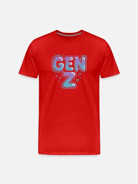 Gen Z Gradient Font Design - Men's Premium Organic T-Shirt - red
