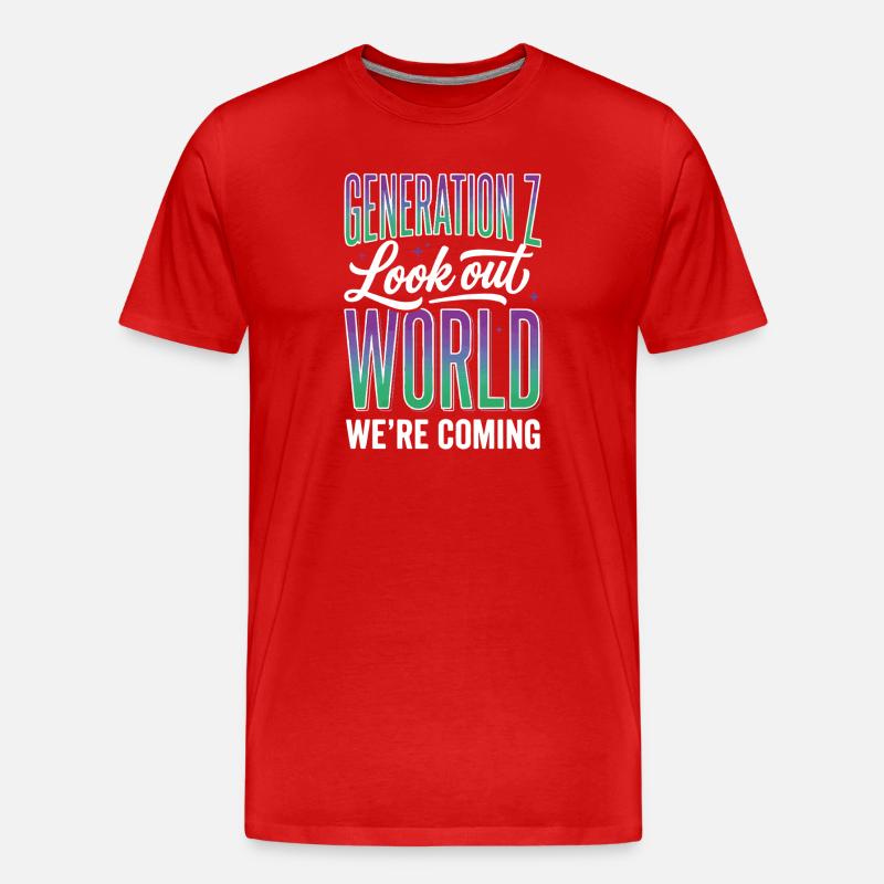 Monde de la Génération Z - T-shirt bio Premium Homme - rouge