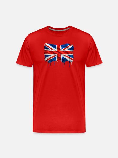 United Kingdom – dripping paint - Men's Premium Organic T-Shirt - red