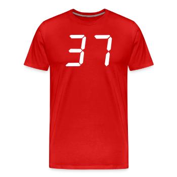 digitale_zahl_37- - T-shirt bio Premium Homme - rouge - Devant - Damien (186cm)