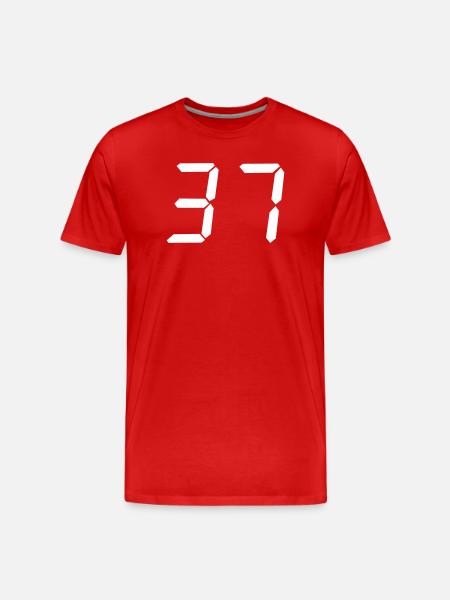 digitale_zahl_37- - Men's Premium Organic T-Shirt - red