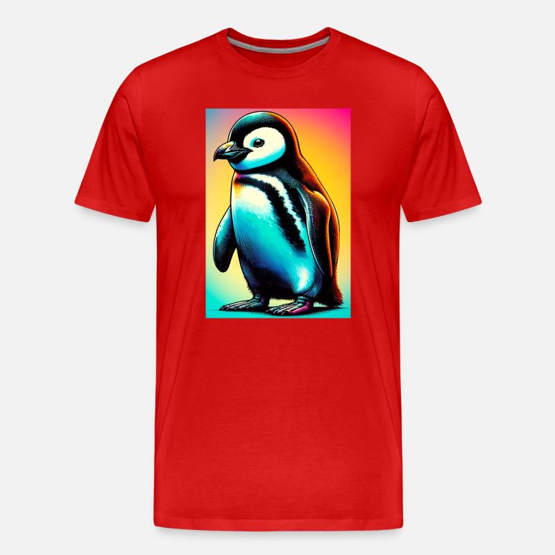 Pinguin - Männer Premium Bio T-Shirt - Rot