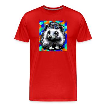 hedgehog - Men's Premium Organic T-Shirt - red - Front - Damien (186cm)