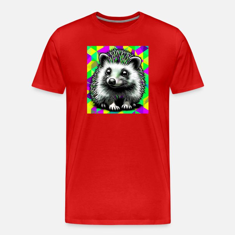 Igel - Männer Premium Bio T-Shirt - Rot