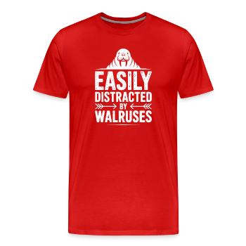 Walross Sprüche Walross Lustiges Walross Geschenk  - Männer Premium Bio T-Shirt - Rot - Vorne - Damien (186cm)