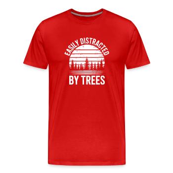 Arbres, Arbres, Arbres, Drôles d’Arbres, Cadeau - T-shirt bio Premium Homme - rouge - Devant - Damien (186cm)