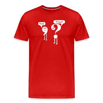 Professeur de Ponctuation de grammaire anglaise Élève - T-shirt bio Premium Homme - rouge - Devant - Damien (186cm)