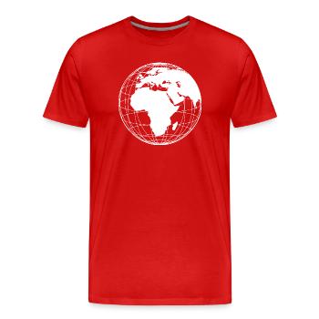 Weltkugel Erde modern minimalistisch - weiß - Männer Premium Bio T-Shirt - Rot - Vorne - Damien (186cm)