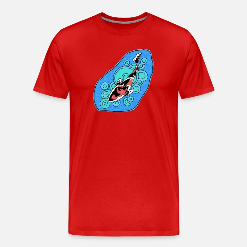 Koi Azure Spiral - Männer Premium Bio T-Shirt - Rot