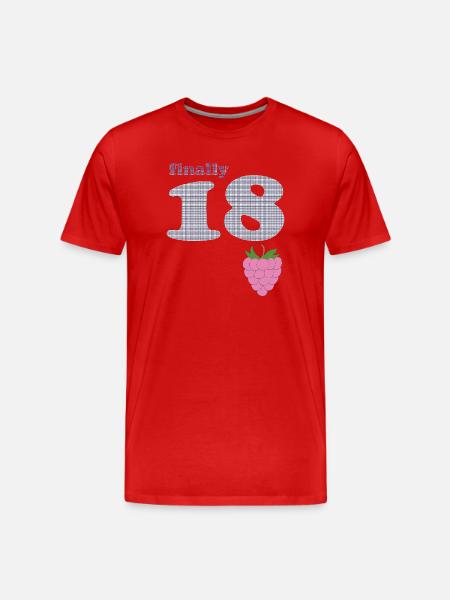 Finally 18 – Berry Plaid Design - Men's Premium Organic T-Shirt - red