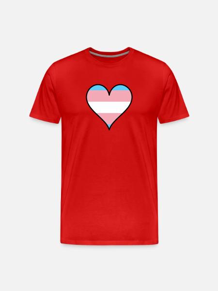 Trans Pride Herz - Männer Premium Bio T-Shirt - Rot