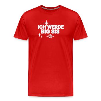 Ich Werde Big Sis - Männer Premium Bio T-Shirt - Rot - Vorne - Damien (186cm)