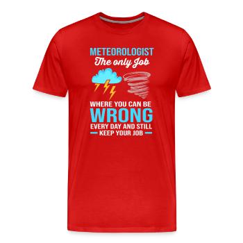 Meteorologist Weather Meteorology - Men's Premium Organic T-Shirt - red - Front - Damien (186cm)