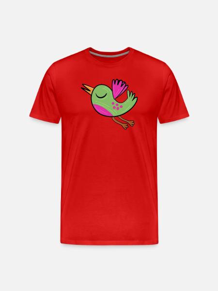 Little Green Bird - Men's Premium Organic T-Shirt - red